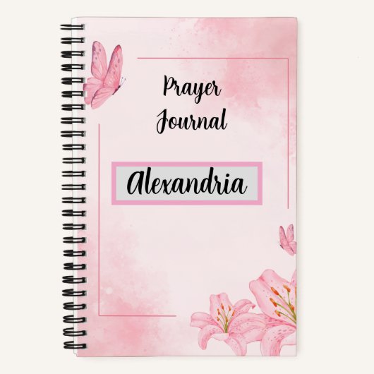 Roze gebedsdagboek notitieboek (Voorkant)