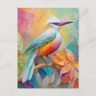 Roze Gebekt Rode Borst Fantasie Vogel Briefkaart