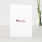Roze Gebekt Rode Borst Fantasie Vogel Kaart (Achterkant)