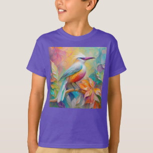 Roze Gebekt Rode Borst Fantasie Vogel T-shirt