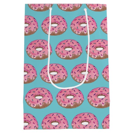 Roze Gebelegde Donut Sprinkels Donut Junkfood Medium Cadeauzakje (Achterkant)