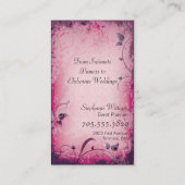 Roze  gebeurtenisplanner Leafy Visitekaartje (Achterkant)