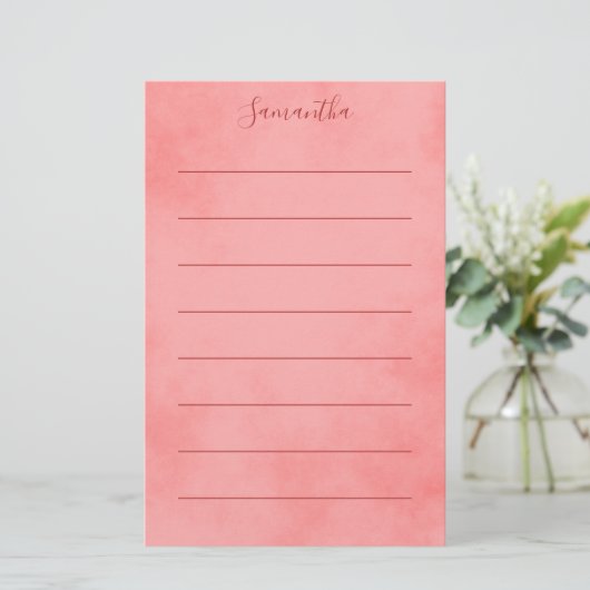 roze gebitserij briefpapier (Staand voorkant)