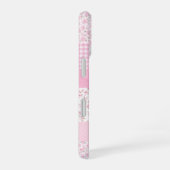 Roze gebloemde patchwork telefoonhoes iPhone 16 hoesje (Rechterkant)