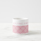 ROZE GEBLOEMDE QUILT Espresso kopje + Tekst Kop (Voorkant)