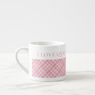 ROZE GEBLOEMDE QUILT Espresso kopje + Tekst Kop