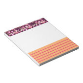 Roze, gebluste glam, kleine schets en notitiepad notitieblok (Schuin)