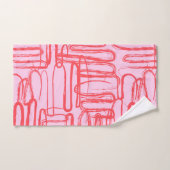 Roze gebogen golvende krabbel abstract modern bad handdoek (Handdoek)