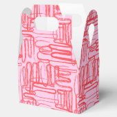Roze gebogen golvende krabbel abstract modern bedankdoosjes (Geopend)