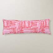 Roze gebogen kronkelige abstracte moderne lichaamskussen (Achterkant)