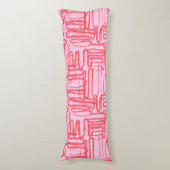 Roze gebogen kronkelige abstracte moderne lichaamskussen (Voorkant Verticaal)