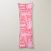 Roze gebogen kronkelige abstracte moderne lichaamskussen (Achterkant (Verticaal))