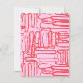 Roze gebogen kronkelige abstracte moderne notitiekaartje (Achterkant)