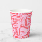 Roze gebogen kronkelige abstracte moderne papieren bekers (Rechts)