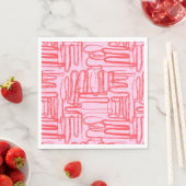 Roze gebogen kronkelige abstracte moderne servet (Insitu)