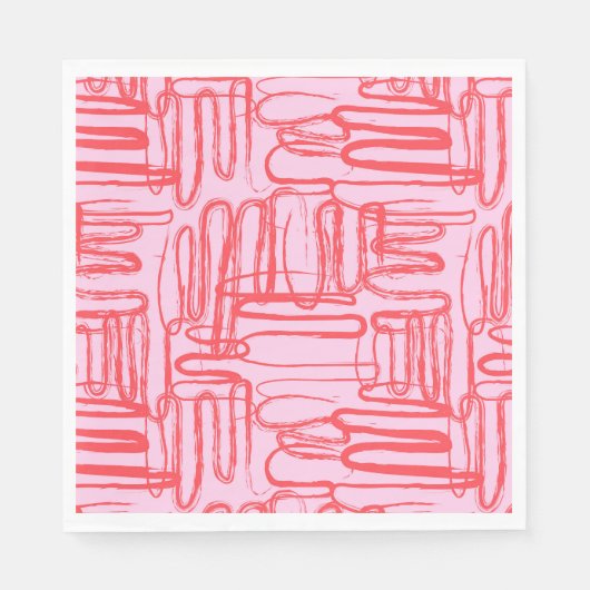 Roze gebogen kronkelige abstracte moderne servet (Voorkant)