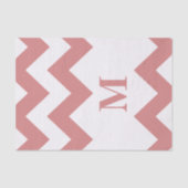 Roze gebold Chevron met monogram Tissuepapier (Voorkant)