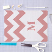 Roze gebold Chevron met monogram Tissuepapier (Craft)