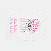 Roze geboorte sterren hartsachtig sinds geboorte B Fleece Deken (Voorkant (Horizontaal))