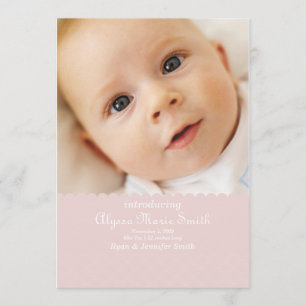 roze geboorteaankondiging aankondiging