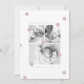 Roze Geboorteaankondiging Fotocollage Pasgeborene Aankondiging (Voorkant)