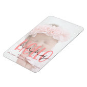 Roze geboorteaankondiging meisje Foto Magnet Magneet (Linkerzijde)