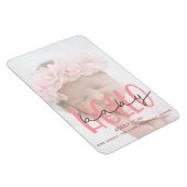 Roze geboorteaankondiging meisje Foto Magnet Magneet (Rechterzijde)