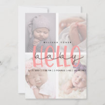 Roze geboorteaankondiging meisje scriptkaart