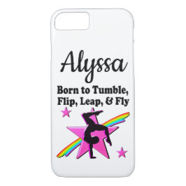  ROZE GEBOREN IN TUMBLE GYMNAST 	iPhone 8/7 HOESJE
