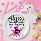 ROZE GEBOREN IN TUMBLE GYMNAST PAPIEREN BORDJE (Feest)