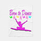  ROZE GEBOREN OM BALLERINA DESIGN TE DANSEN FLEECE DEKEN (Voorkant)