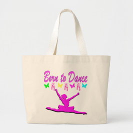  ROZE GEBOREN OM BALLERINA DESIGN TE DANSEN GROTE TOTE BAG