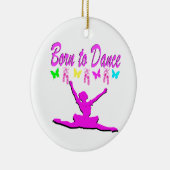  ROZE GEBOREN OM BALLERINA DESIGN TE DANSEN KERAMISCH ORNAMENT (Rechts)