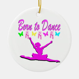  ROZE GEBOREN OM BALLERINA DESIGN TE DANSEN KERAMISCH ORNAMENT