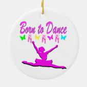  ROZE GEBOREN OM BALLERINA DESIGN TE DANSEN KERAMISCH ORNAMENT (Achterkant)