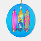 Roze Geboren te surf Keramisch Ornament (Links)