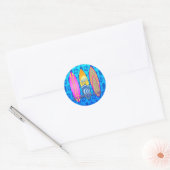 Roze Geboren te surf Ronde Sticker (Envelop)