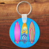 Roze Geboren te surf Sleutelhanger (Voorkant)