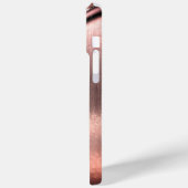 Roze geborsteld metaal en metalen steen monogram Case-Mate iPhone case (Achterkant / Links)