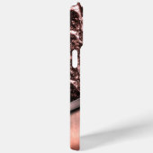 Roze geborsteld metaal en metalen steen monogram Case-Mate iPhone case (Achterkant / Rechts)