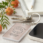 Roze Geborsteld Metaal Zakelijk Logo & QR Code Acr Sleutelhanger (Voorkant Rechts)