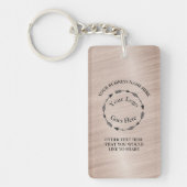 Roze Geborsteld Metaal Zakelijk Logo & QR Code Acr Sleutelhanger (Voorkant)