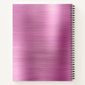 Roze geborsteld metalen monogram receptenboek notitieboek (Achterkant)