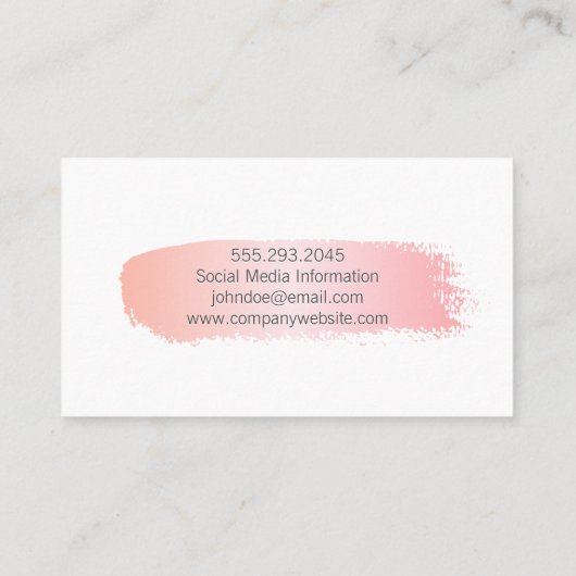 Roze geborsteld visitekaartje (Achterkant)