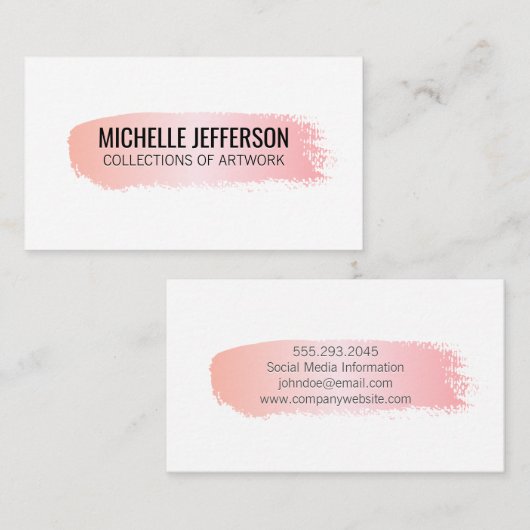 Roze geborsteld visitekaartje (Voorkant / Achterkant)