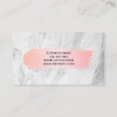 Roze geborsteld | Witte marmer Visitekaartje (Achterkant)