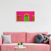 Roze gebouw Abstract Canvas Afdruk (Insitu (Woonkamer))