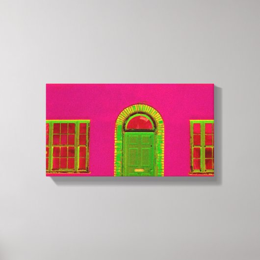 Roze gebouw Abstract Canvas Afdruk (Voorkant)