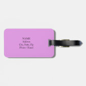 Roze gebreid Bagagelabel + Naam Monogram (Achterkant horizontaal)