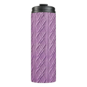 ROZE GEBREIDE LOOK PATRONEN THERMOSBEKER
